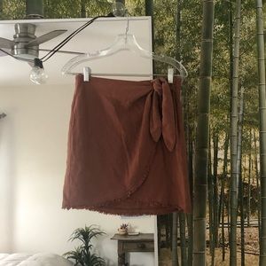 Burnt orange wrap skirt